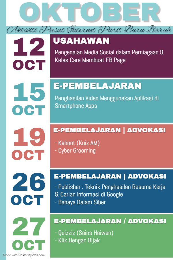 Jadual Aktiviti Okt 2019